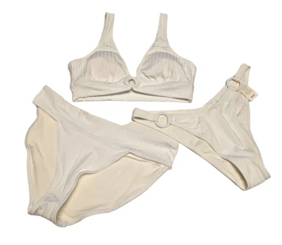 Terno de banho feminino American Eagle Aerie branco novo com etiquetas escolha parte superior ou inferior - Imagem 1 de 4