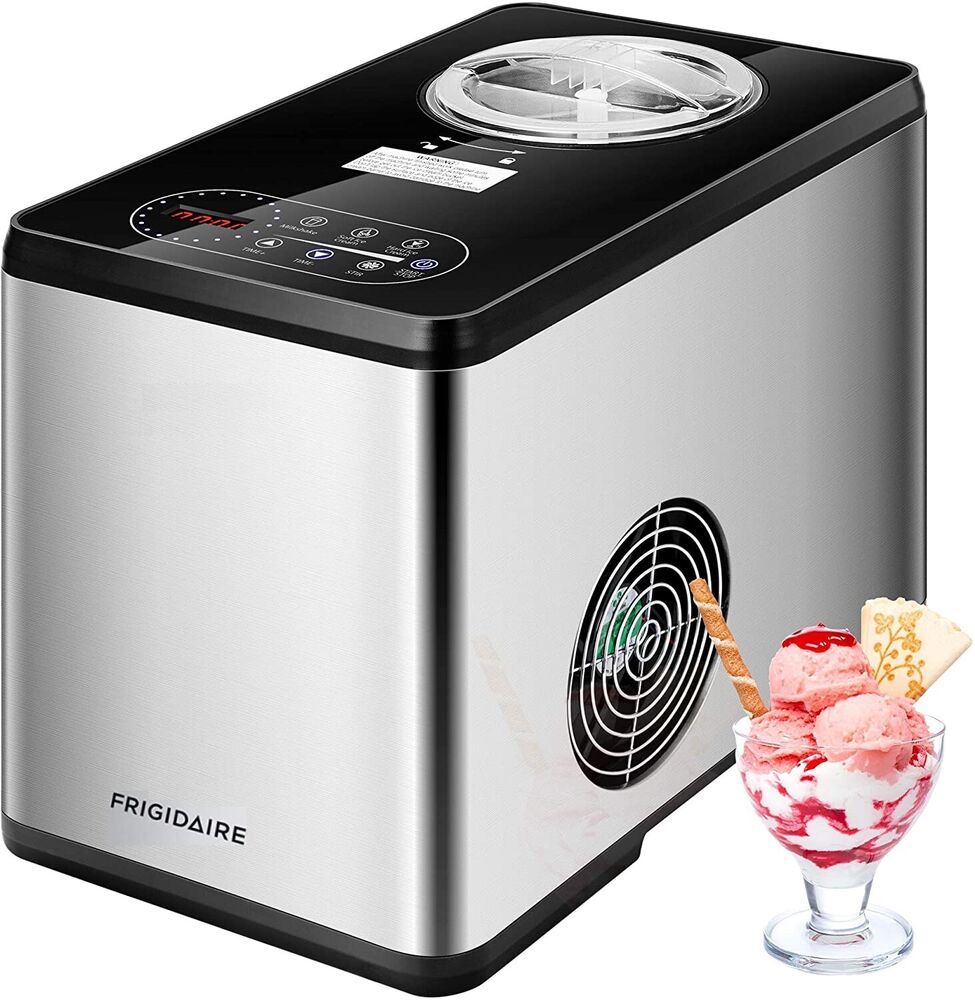 FRIGIDAIRE Electric Ice Cream Maker Frozen Yogurt Machine 1.6 QT w/ Compressor ✅