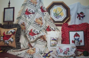 QUick & Easy Stitches snowmen angel flowers teapot cross stitch pattern - Picture 1 of 3