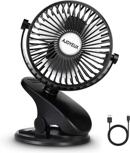 Battery Operated Clip on Fan for Baby Stroller Car Seat Personal Camping - Picture 1 of 8
