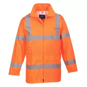 NEW HI-VIS RAIN JACKET ORANGE POCKETS SIZES S-5XL UH440 GREAT VALUE FREE S&H* - Picture 1 of 2