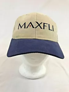 Vintage Maxfli Baseballkappe Strapback Mütze hellbraun marineblau Einheitsgröße verstellbar Freizeitkleidung - Bild 1 von 11