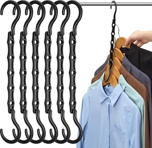 6 Pack-Closet-Organizers-And-Storage, Magic-Hangers-Space-Saving-For-Clothes, Cl - Picture 1 of 12