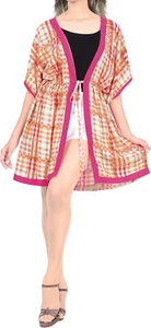 LA LEELA Women's Bathing Suit Casual Cardigan Loose Cover up US 2X-3X Pink_AA7 - Picture 1 of 3
