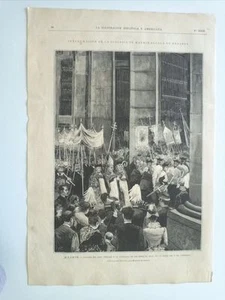 1885 Xilografía: Madrid Llegada del Prelado á la Colegiata de San Isidro Real - Picture 1 of 1