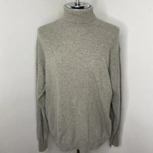 Saks Fifth Avenue Cashmere Turtleneck Womens Sz L Grey Sweater Classic Long - Picture 1 of 7