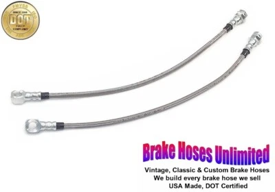 MANGUEIRAS DE FREIO DIANTEIRAS DE AÇO INOXIDÁVEL Chevrolet Camaro 1972 1973 - Imagem 1 de 2