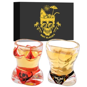 Lustige Muskel Mann Bikini Design Klar Schnapsgläser 30ML Wein Tasse für Halloween - Bild 1 von 20