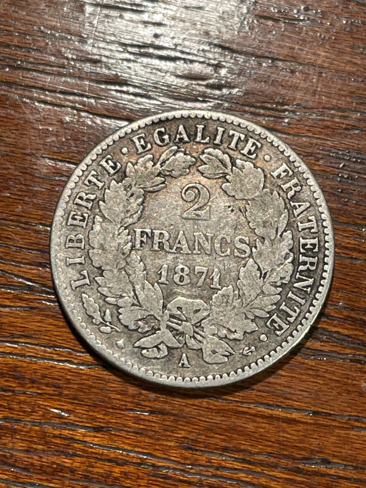 France 2 Francs Ceres 1871 A SILVER - Image 1 of 2