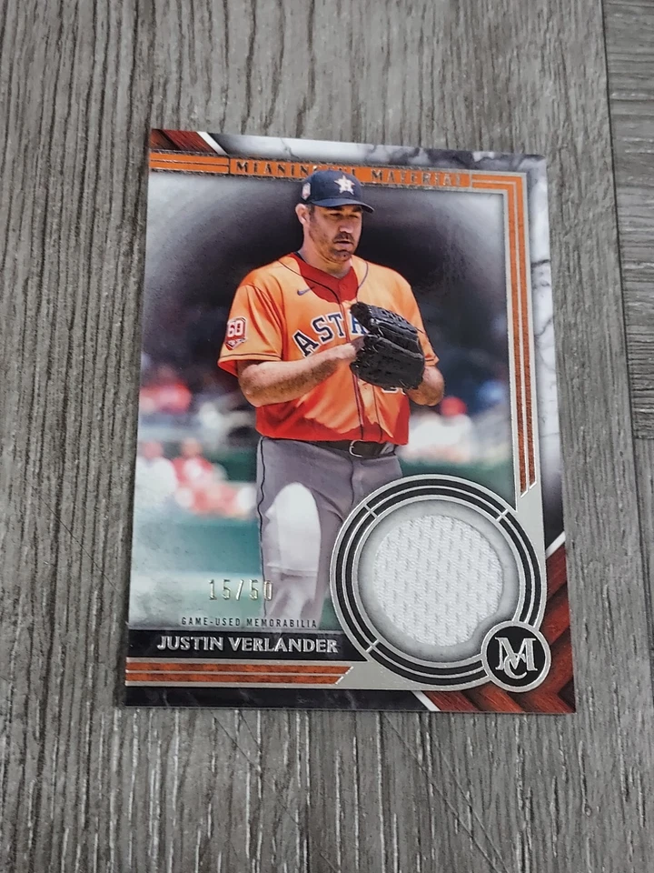 JUSTIN VERLANDER 2022 MUSEUM COLLECTION JERSEY CARD #15/50.ASTROS. - Image 1 of 2