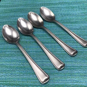 4 Gorham MONET Frosted 18/8 Stainless SOUP SPOONS Flatware - Picture 1 of 7