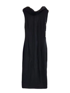 Vestido Tom Ford 38 Negro Doble Capa Malla Capucha Cuello Recortado Espalda Ajustado Nuevo - Imagen 1 de 10