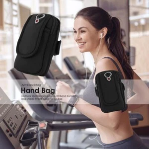 Sports Jogging Gym Armband Running Bag Mobile Phone Case Holder Bag (Black) - Photo 1 sur 7