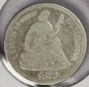 1872 Seated Liberty Silver Half Dime - Picture 1 of 2