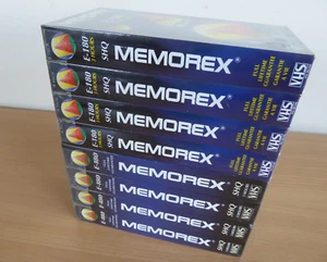 Memorex E180 VHS Blank Video Cassette Tapes x 8 New Sealed - Picture 1 of 5