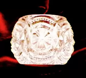 Medallion Sunburst Open Salt Cellar Dip Bryce Bros EAPG transparente antiguo - Imagen 1 de 3