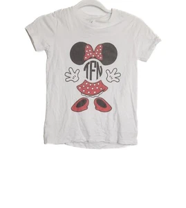 Disney Minnie Mouse White Graphic T-Shirt Kids Short Sleeve Cotton Blend Size S - Picture 1 of 8