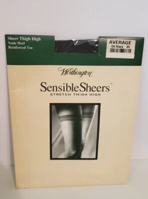 De colección Worthington Sensible Sheers Elástico Muslo Alto Promedio NEGRO APAGADO Foto 1 de 3