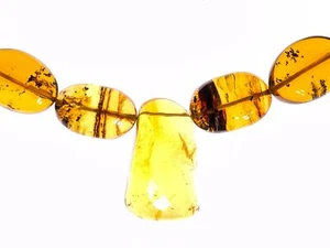Mexican AMBER Crystal Necklace - Beaded Handmade Jewelry, Healing Stones, 48566 - Picture 1 of 10