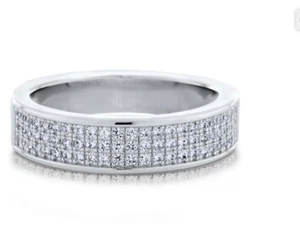 Joyería Pascollato media eternidad micro pavimento banda plata esterlina zirconio cúbico - Imagen 1 de 3