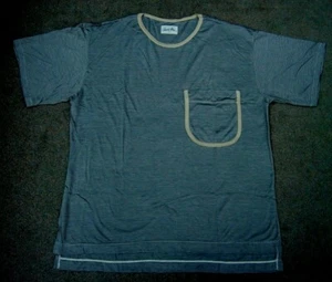 Retro 90's T shirt Blue Stripe with Pocket Quality Cloth Measurements in Listing - Picture 1 of 3