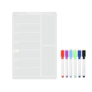 Acrylic Fridge Calendar Planning Board Dry Erases Menu Board for Home - Picture 1 of 8
