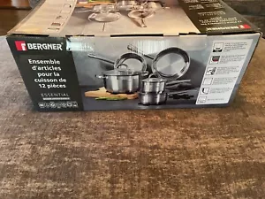 BERGNER Cookware Set Assorted 12 Piece Nonstick Stainless Steel w/ Glass Lids - Picture 1 of 8