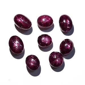 Natural Ruby Star Oval Cabochon Loose Stone Lot 2 Pcs 8*8.50-8*11.50 MM 13 CT - Picture 1 of 3
