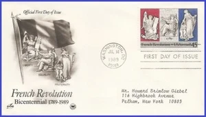 USA4 #C120 ADDR PCS ARTCRAFT FDC Französische Revolution Gemeinschaftsausgabe / Frankreich - Bild 1 von 1