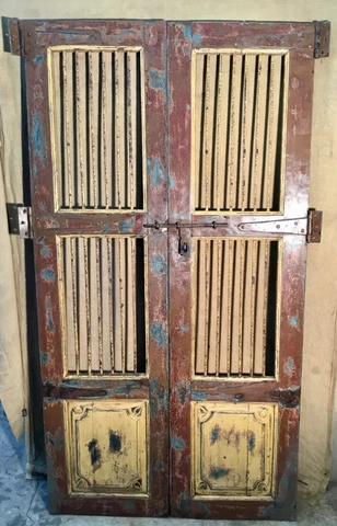Antique Architectural Salvaged Wood & Iron Doors. Wine Cellar Doors Cover