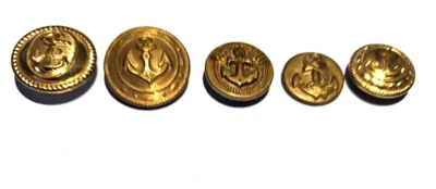 Vintage Lot of Five NAVY Sailor Maritime Anchor BUTTONS - Image 1 of 4