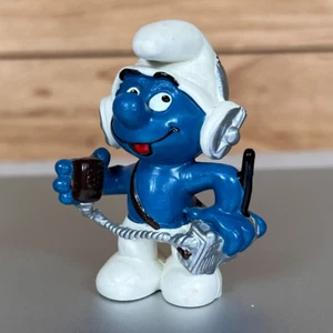 Vintage 1981 Schlümpfe PVC Miniatur Spielzeug Figur CB AMATEURFUNK SCHLÜMPFE Peyo Figur - Bild 1 von 8