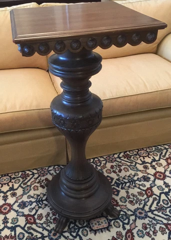 Antique American Pedestal Plant Stand Urn Planter Display Table Walnut 19th C #1 Cover