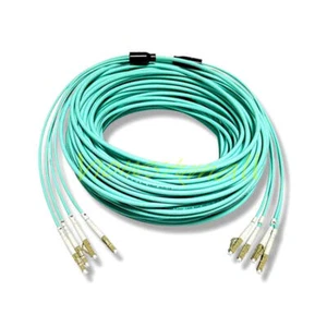 50m LC-LC MM 4 Strand Armored 10G OM3 Fiber Cable Fiber Optic Jumper Patch Cord - Afbeelding 1 van 8