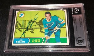 JIM ROBERTS SIGNED 1968 TOPPS BLUES CARD #113 BECKETT AUTHENTICATED 00012520985