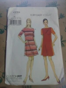 Very Easy Vogue Pattern Close Fitting Dress V9183 Size 6-8-10-12-14 - Picture 1 of 1