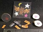 Halloween Fabric Banner Glow Dark Plates Misc Party Decor AS IS 1:12 Mini HN0679