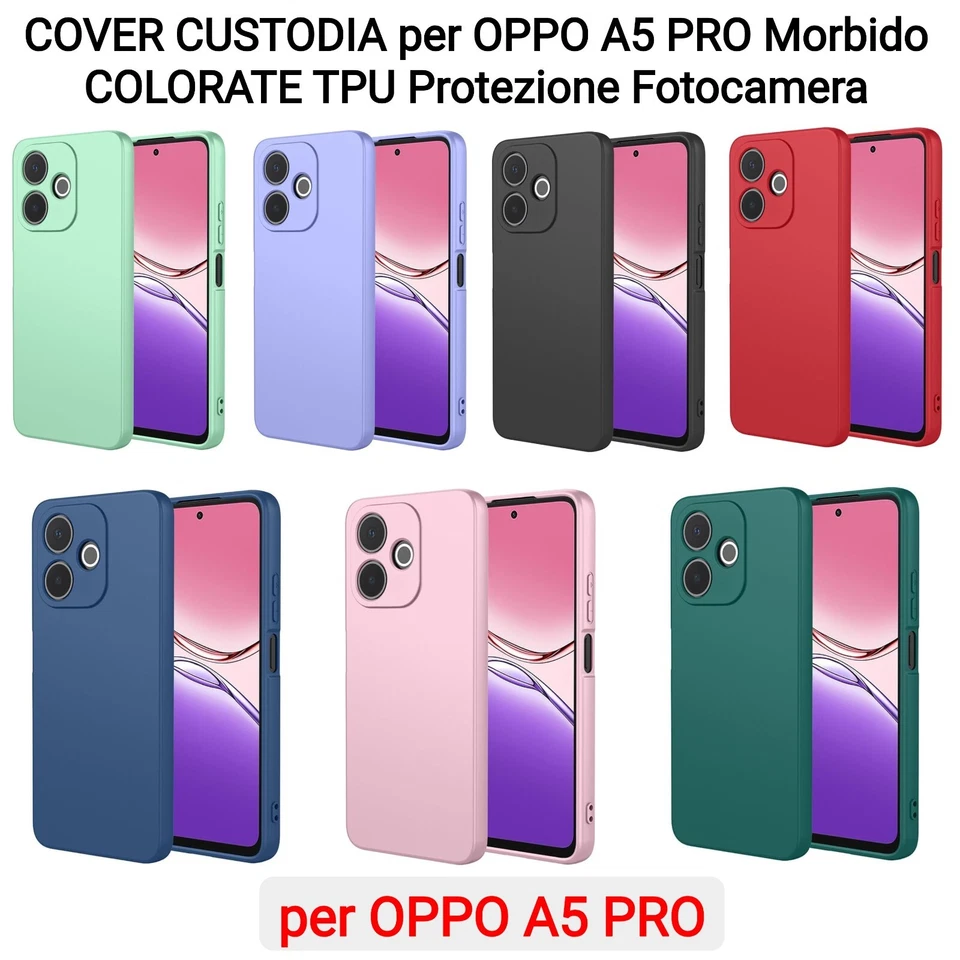 OBASTYLE COVER CUSTODIA per OPPO A5 PRO Morbido COLORATE TPU Protezione Fotocamera