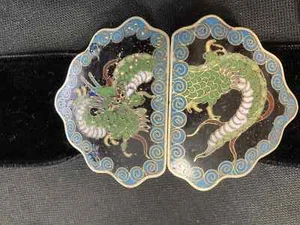 WOW! Vintage Chinese Cloisonné Brass Dragon Belt Buckle From My Film Collection - Picture 1 of 5