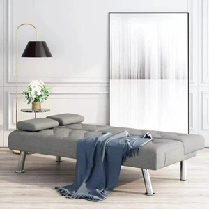 futon sofa bed couch furniture black new comforter living room small space - Picture 1 of 7