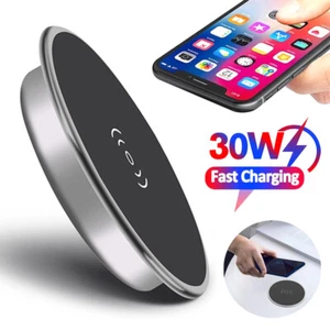 Invisible Wireless Charger Desktop Embedded 30W Fast Charging Mat for iPhone - Picture 1 of 19