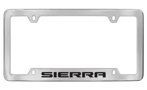 GMC Sierra 2012-16 Chrome Plated Brass Metal License Plate Frame Holder - Foto 1 di 1