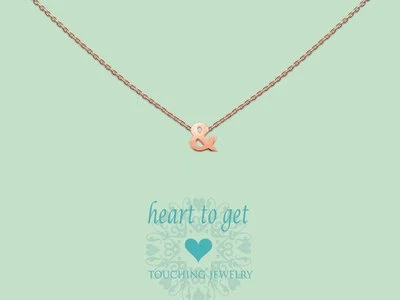 Zeichen & Silber rotgold vergoldet Anhänger Ohne Kette Heart to get Collier ros  - Bild 1 von 2