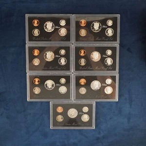 1992-1998 U.S. Mint Silver Proof Set 7 Year Run w/ COA - Free Shipping USA - Picture 1 of 4