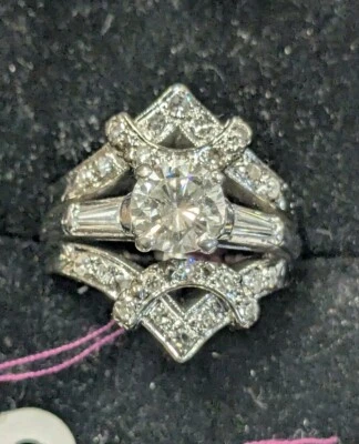 .95 Natural Diamond Solitaire 1.46 CTW White Gold Wedding Set - Image 1 of 4