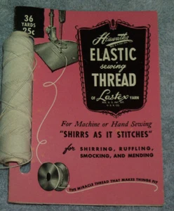 Hiawatha Elastic Sewing Thread Lastex Yarn Spool & Booklet 1948 David Traum # 48 - Picture 1 of 2
