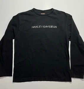 Women’s Harley Davidson Vintage Rhinestone Long Sleeve Crewneck T-Shirt, Medium - Picture 1 of 3