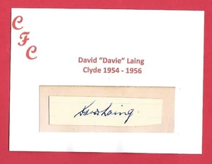 DAVIE LAING CLYDE FC 1954-56 EX HEART OF MIDLOTHIAN ORIGINAL HANDSIGNIERTE KARTE - Bild 1 von 2
