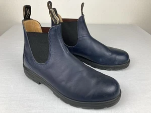 STIVALI CHELSEA BLUNDSTONE CLASSICI IN PELLE RARI BLU NAVY SLIP ON DA UOMO TAGLIA 13 OTTIME CONDIZIONI - Foto 1 di 10