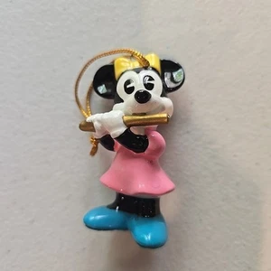 Vintage Walt Disney Minnie Mouse Playing Flute Ceramic Christmas Ornament 3" - Picture 1 of 4